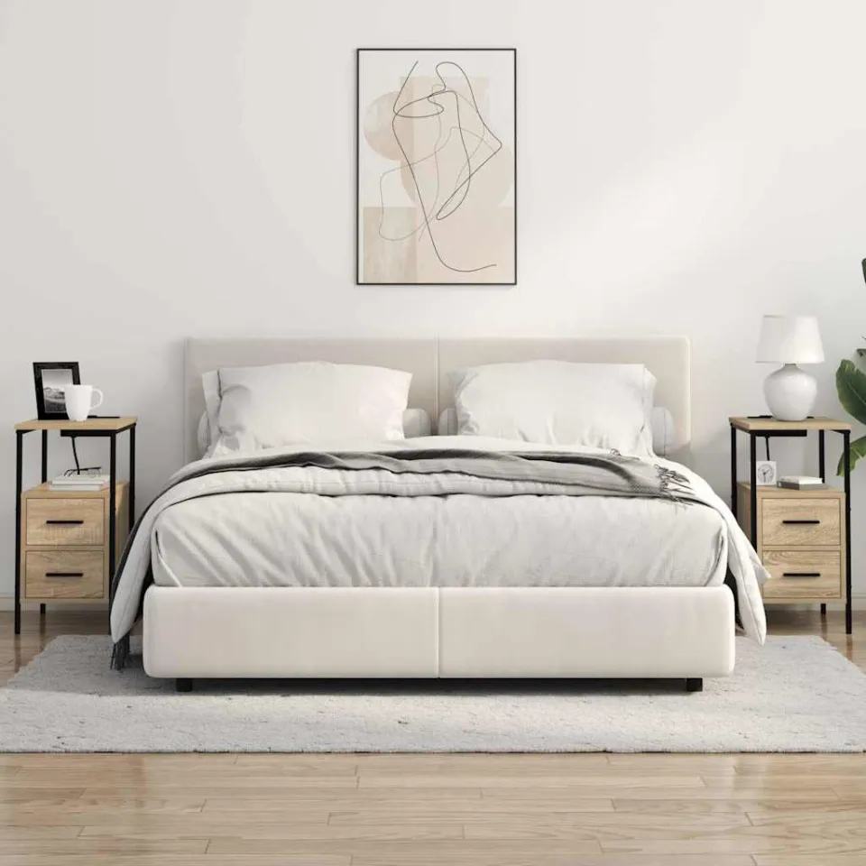 vidaXL Nachtkastje 2 st Sonoma Eiken 30 x 48 x 61 cm Bewerkt hout, foto 4