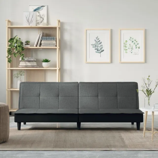 vidaXL Slaapbank stof donkergrijs