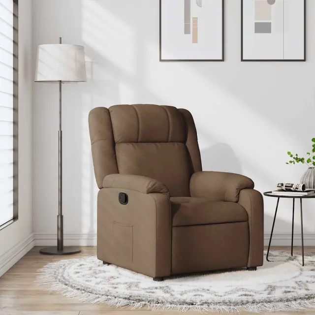 vidaXL Fauteuil verstelbaar stof bruin