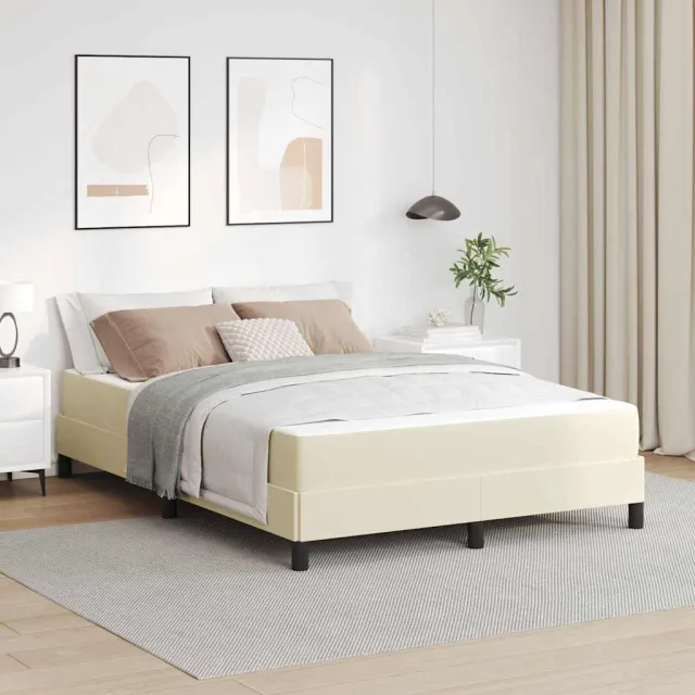 vidaXL Bedframe met matras Crème 160 x 200 cm Stof