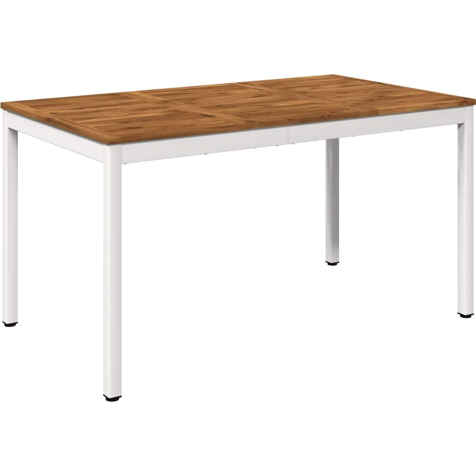 vidaXL Tuindiner tafel NAARDEN Natuurlijk en Wit 141 x 80,5 x 75 cm, foto 3