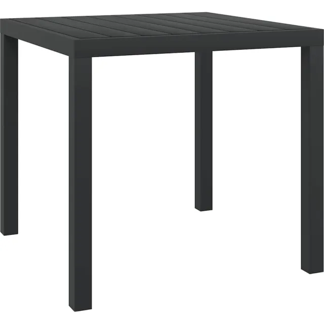 vidaXL Tuintafel 80x80x74 cm aluminium en HKC zwart
