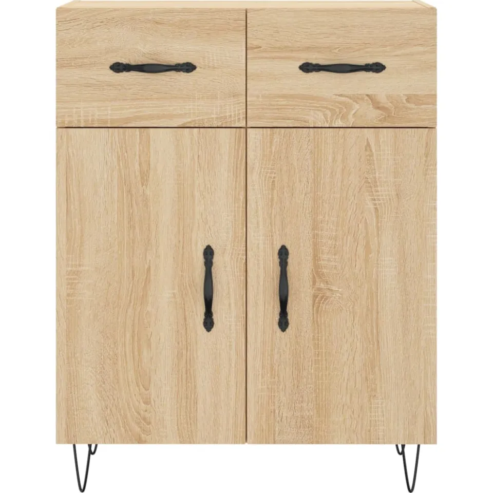 vidaXL Dressoir 69,5x34x90 cm bewerkt hout sonoma eikenkleurig, foto 4