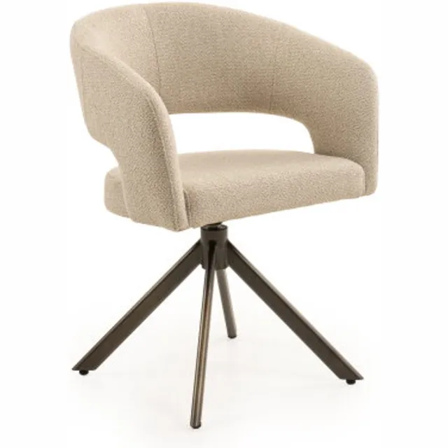 Moods Collection Eetkamerstoel Tokyo draaibaar Venus anodic bruin - Lodge beige 05