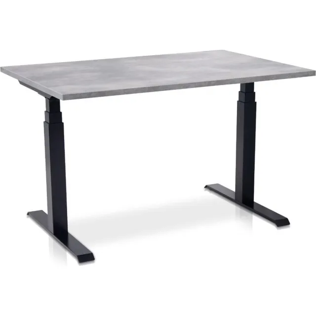 Multi Ratio Zit-sta bureau elektrisch verstelbaar - MRC PRO-L 2.0 NEN-EN 527 | 140 x 80 cm | frame zwart - blad betonlook | memory functie met 4 standen | 150kg draagvermogen Zwart frame