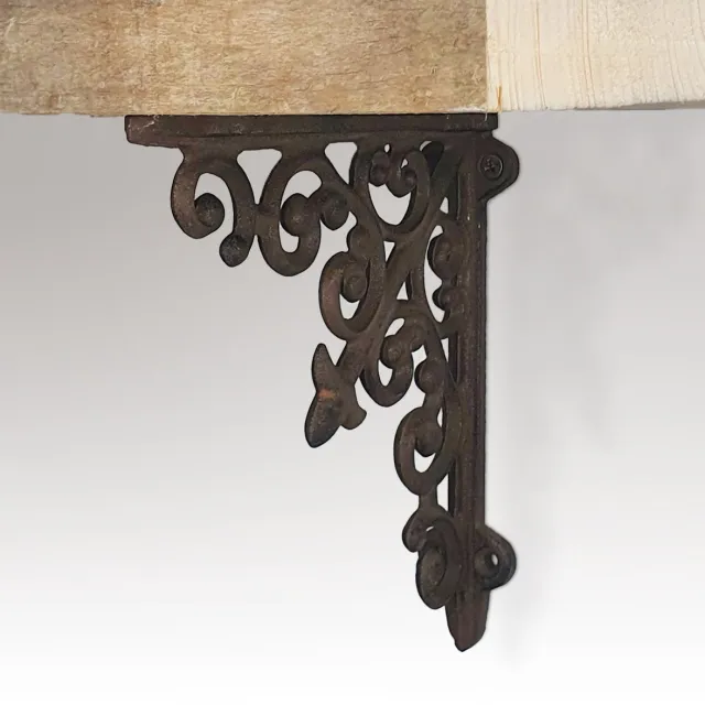 Barnwoodweb Plankdragers Metaal Classic Nostalgia Brown - 17x17 cm - Trendy Stoere Industriële Bruine Planken Dragers- Stalen Schapdragers