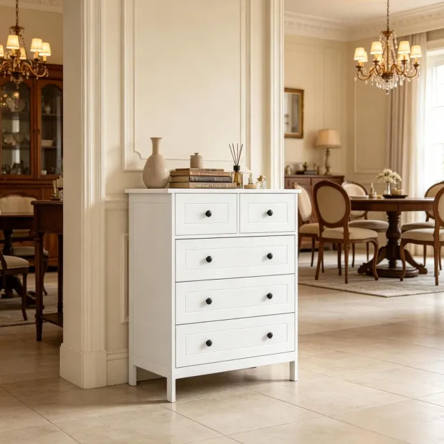 CHICFURN Ladekast 74 cm - 5 laden - Compact - Wit