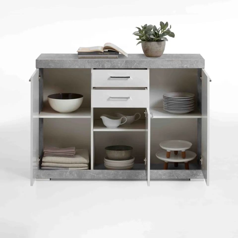dressoir Hermes beton grijs-wit, foto 3