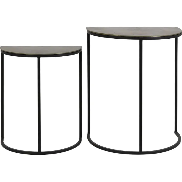 Light & Living Bijzettafel Peto - Brons - Set - Industrieel
