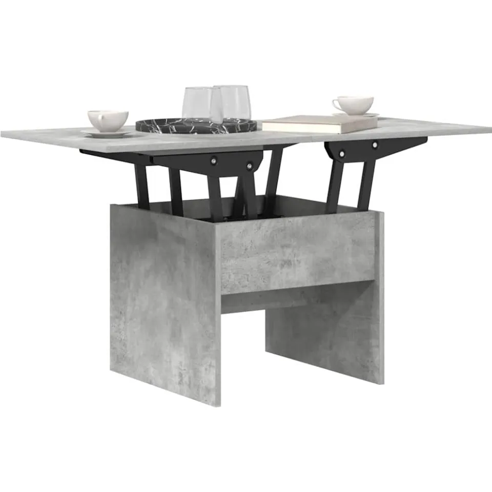 vidaXL Salontafel Beton Grijs 55 x 54,5 x 45 cm Bewerkt hout, foto 4
