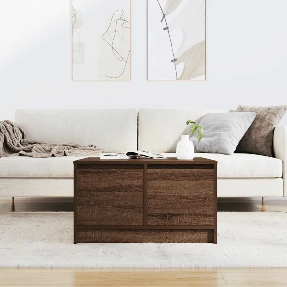 vidaXL Salontafel met lades 70,5x70x40 cm bruin eikenkleurig, foto 3