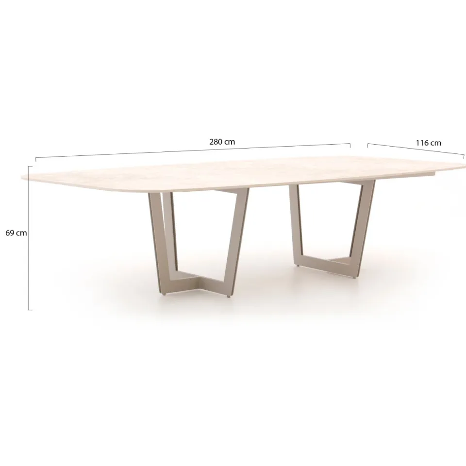 Suns Dolce/Palermo 280cm low dining tuinset 9-delig bruin, foto 3