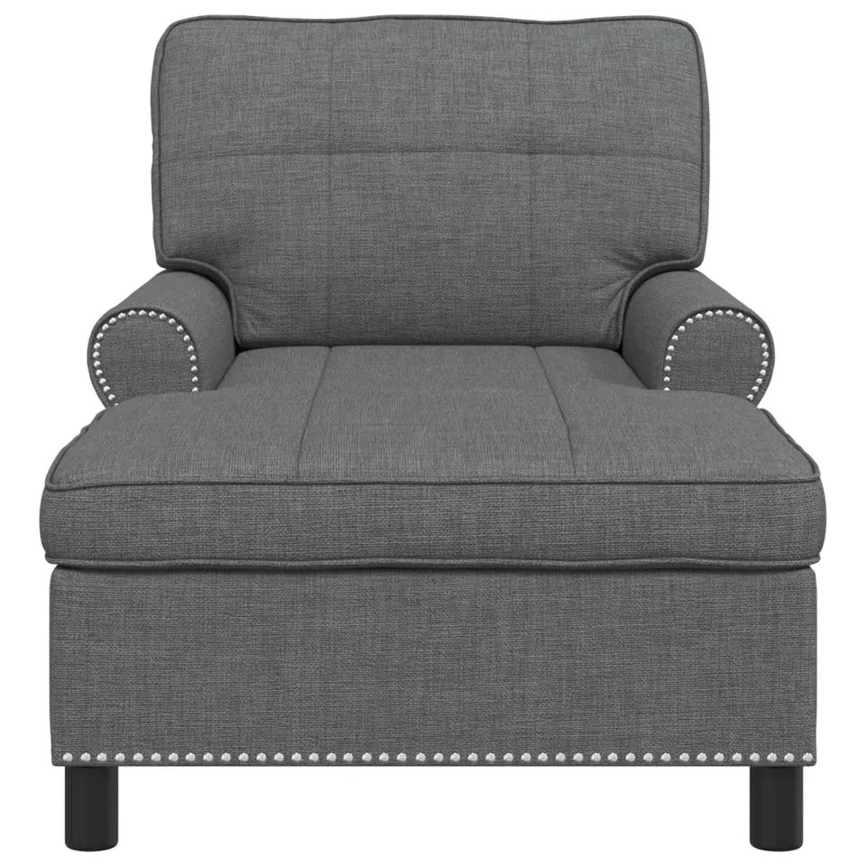 vidaXL Chaise Lounge Donkergrijs Stof 91 x 157 x 91 cm