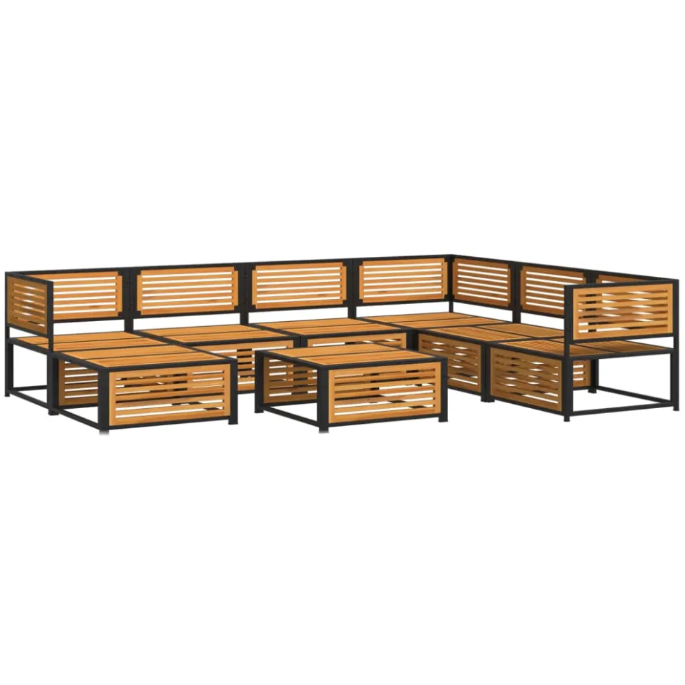 vidaXL 8-delige Loungeset met kussens massief acaciahout Bruin