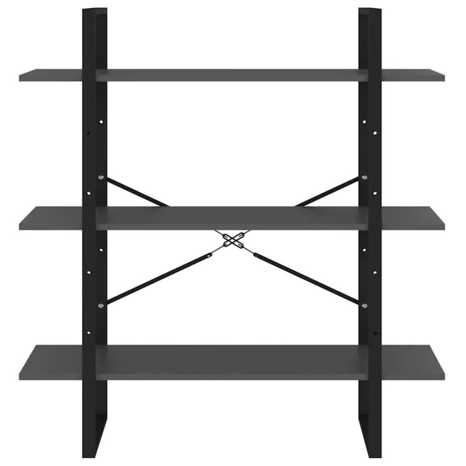 vidaXL Boekenkast 100x30x105 cm bewerkt hout grijs, foto 4