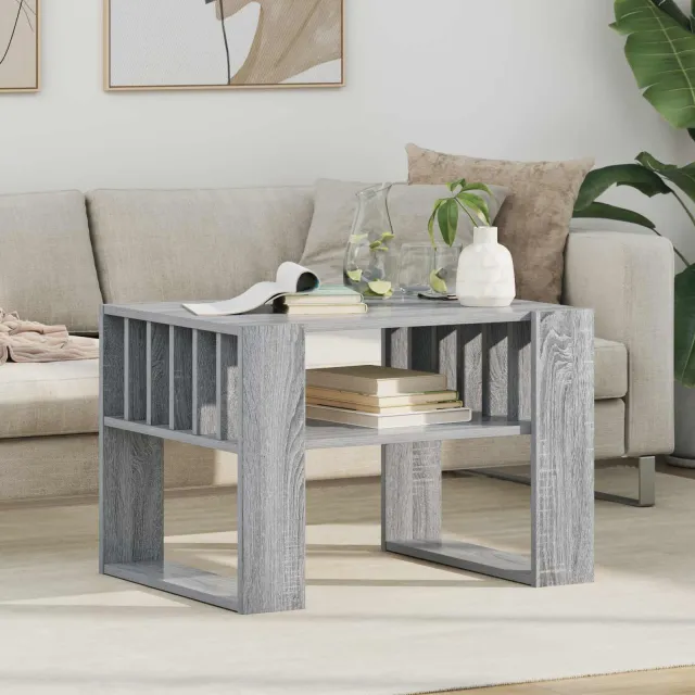 vidaXL Salontafel Grijs Sonoma 66 x 49,5 x 45 cm Bewerkt hout, foto 2