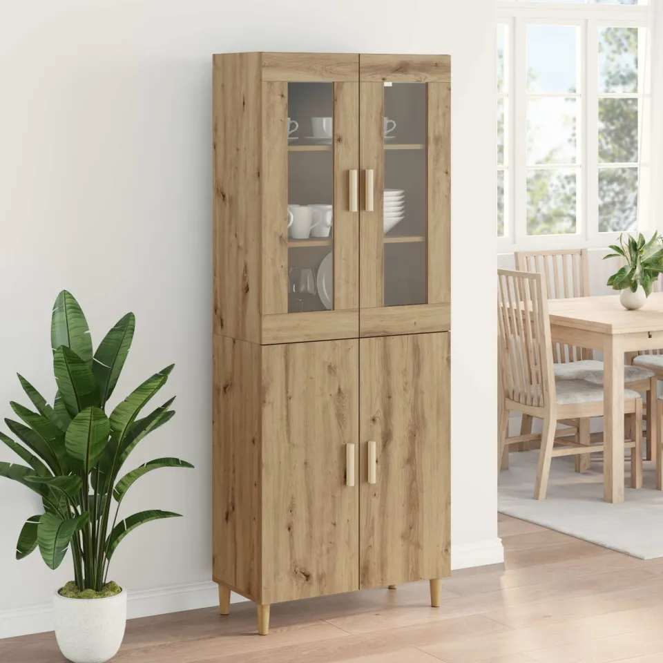 vidaXL Hoge kast Artisan Eiken 69,5 x 34 x 180 cm, foto 3