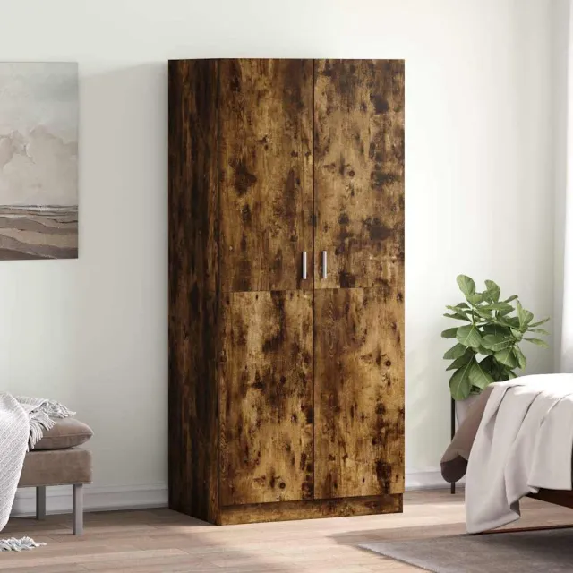 vidaXL Kledingkast 80x52x180 cm bewerkt hout gerookt eikenkleurig, foto 2