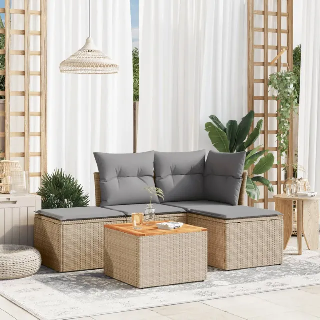 vidaXL Patio Sofa Set 5-zits Mix Beige en Lichtgrijs, foto 2
