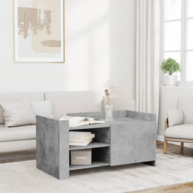vidaXL Salontafel 100x50x50 cm bewerkt hout betongrijs grijs, foto 2