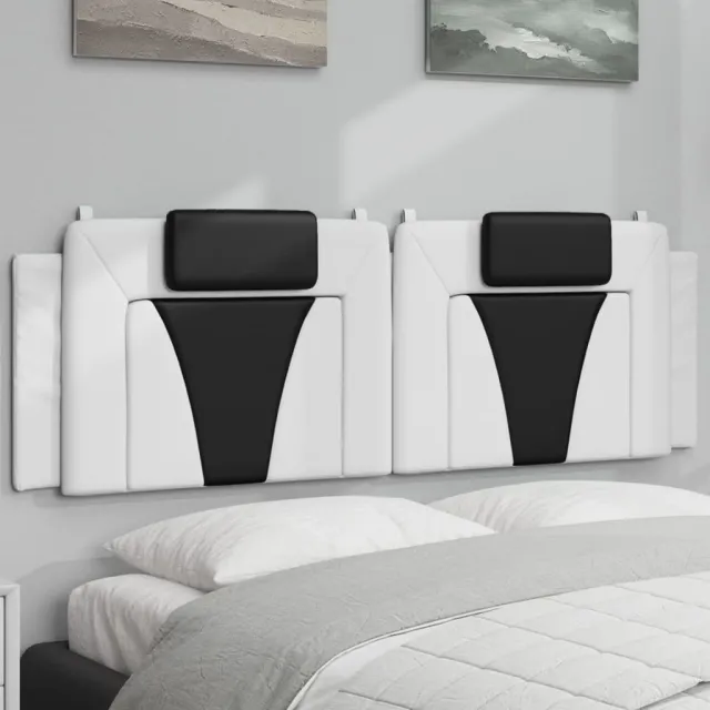 vidaXL Hoofdbordkussen "Viana" 160 cm kunstleer wit en zwart