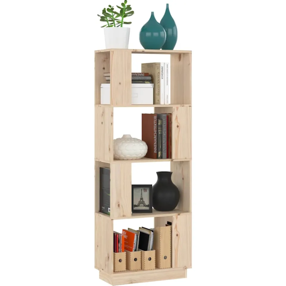 vidaXL Boekenkast/kamerscherm 51x25x132 cm massief grenenhout bruin, foto 4