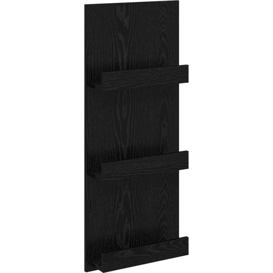 vidaXL Tijdschrift Rek Zwart Eiken 43 x 11 x 102 cm Bewerkt hout, foto 3