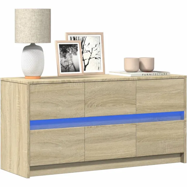 vidaXL Tv-meubel met LED 100x34x50 cm bewerkt hout sonoma eikenkleurig, foto 2
