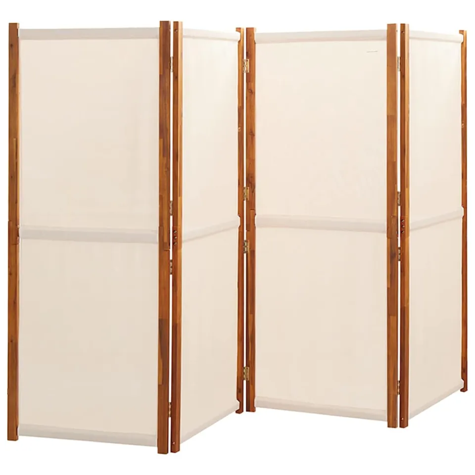 vidaXL Kamerscherm met 4 panelen 280x180 cm crèmewit