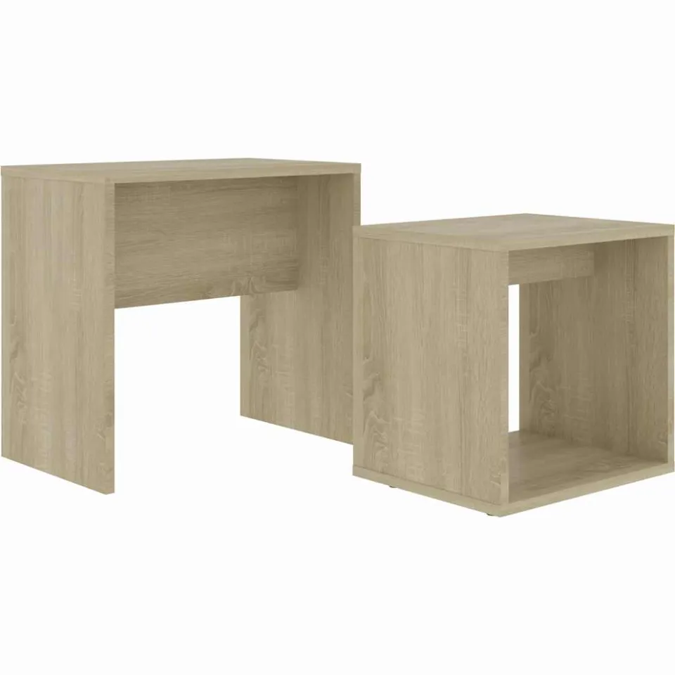 vidaXL Salontafelset 48x30x45 cm bewerkt hout sonoma eikenkleurig, foto 3