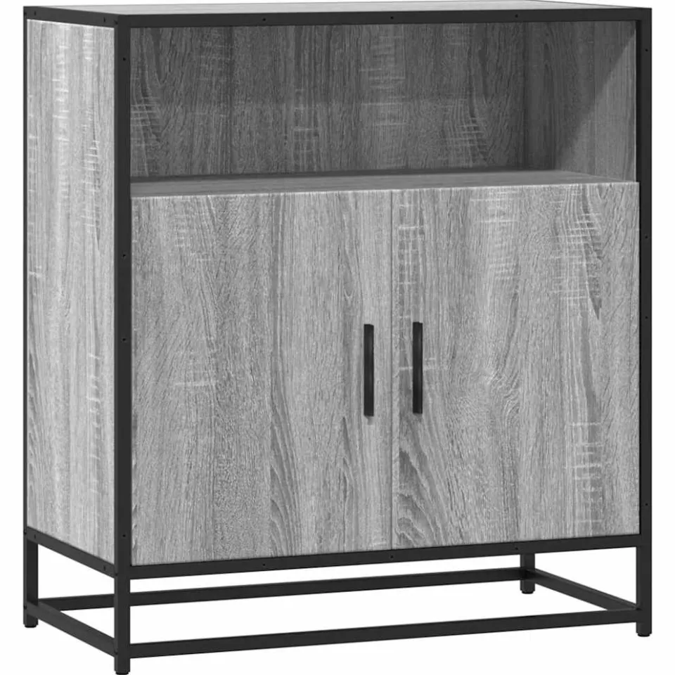 vidaXL Dressoir 68x35x76 cm bewerkt hout grijs sonoma eikenkleurig, foto 3