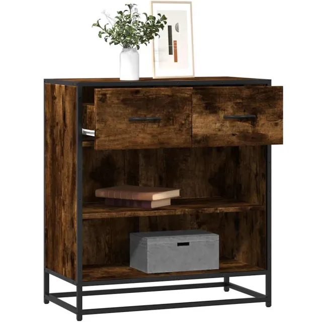 vidaXL Dressoir 68x35x76 cm bewerkt hout gerookt eikenkleurig Bruin