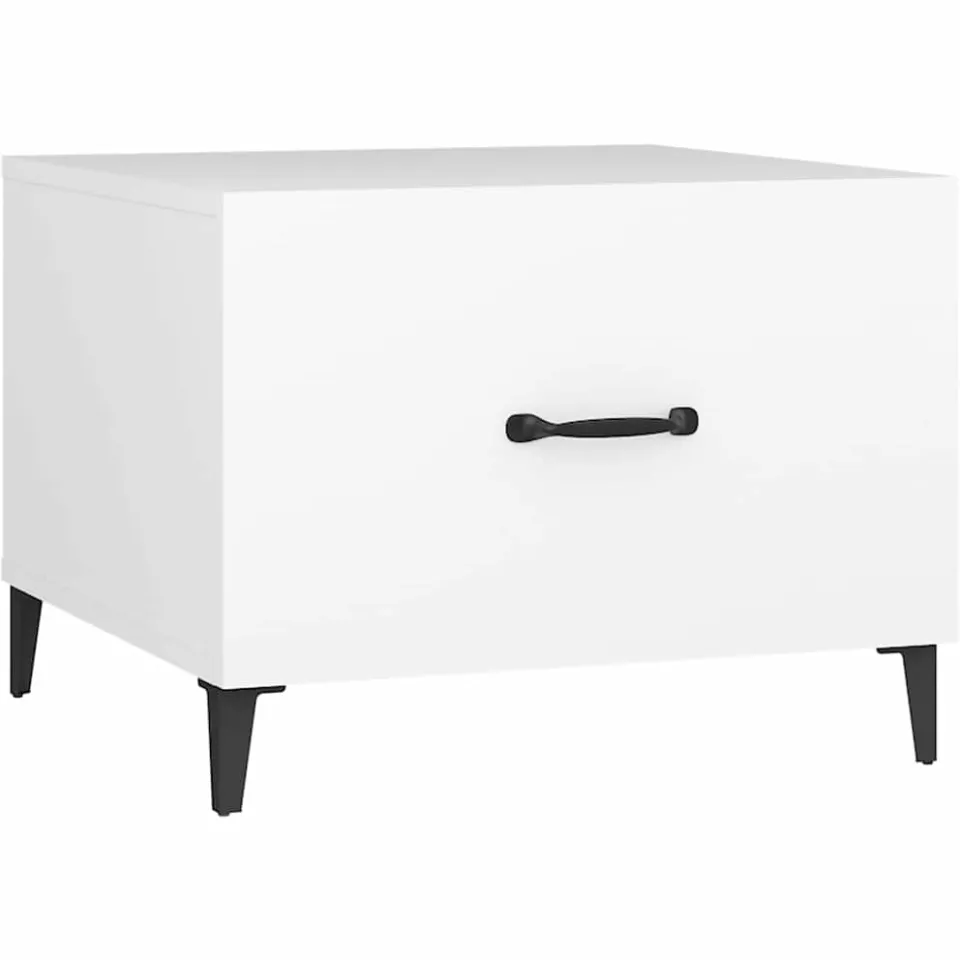 vidaXL Salontafel 2 st met metalen poten 50x50x40 cm wit