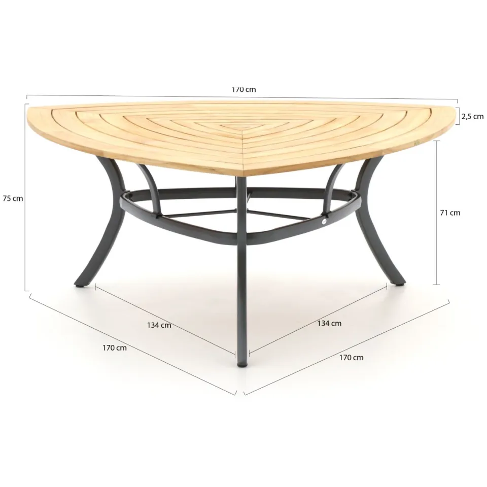 Hartman tuinmeubelen Hartman Triangular Classic dining tuintafel 170x170x170x74,5cm bruin, foto 2