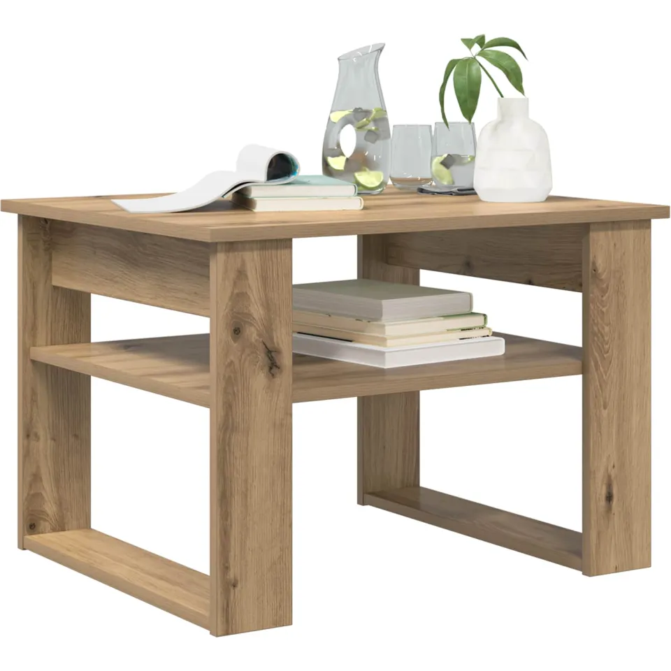 vidaXL Salontafel Artisan Eiken 64 x 54 x 44 cm Bewerkt hout Bruin