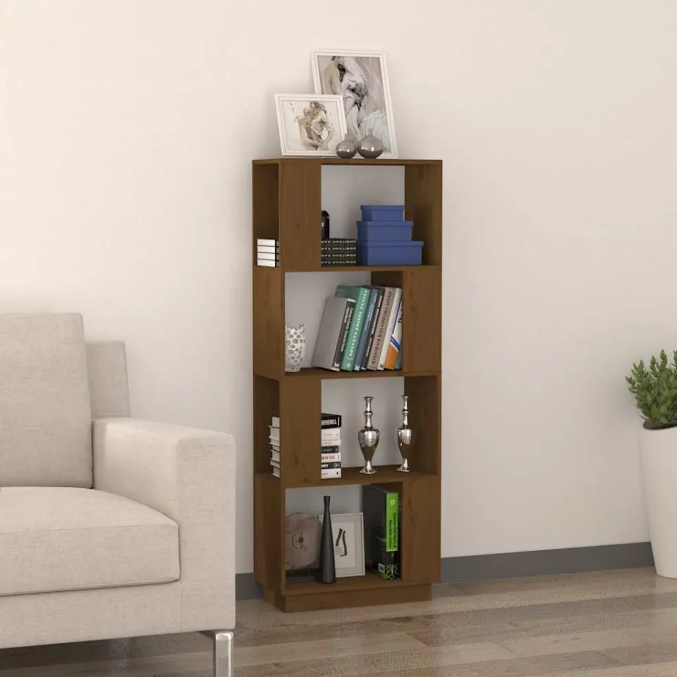 vidaXL Boekenkast/kamerscherm 51x25x132 cm grenenhout honingbruin bruin, foto 2