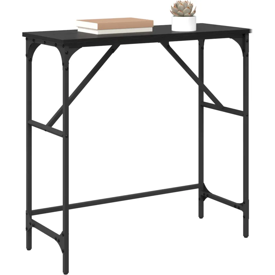 vidaXL Wandtafel Zwart Eiken 75 x 32 x 75 cm Bewerkt hout