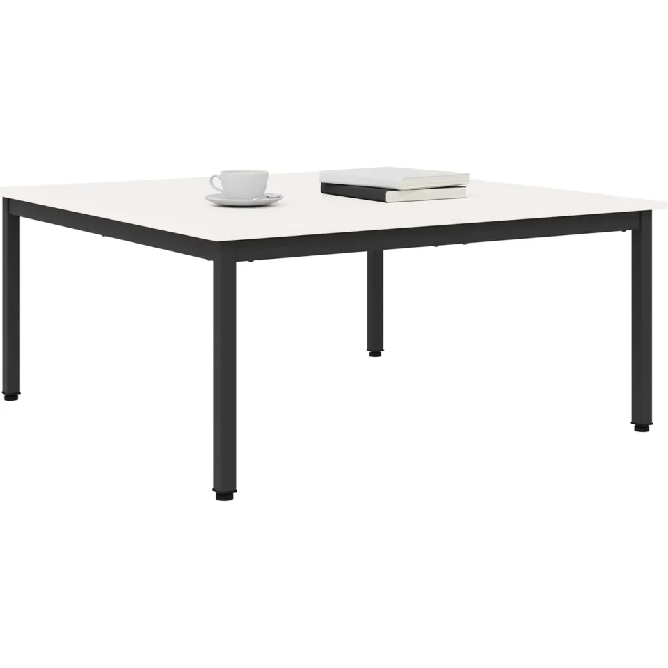 vidaXL Salontafel Wit 100 x 100 x 45 cm Massief grenenhout, foto 2