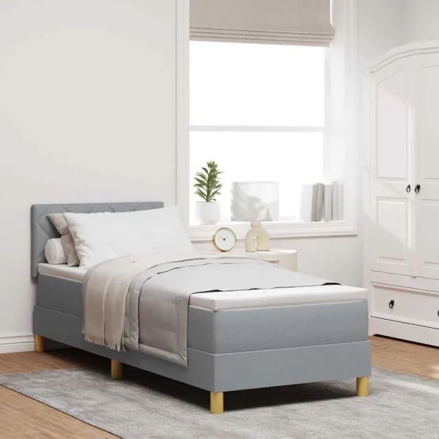 vidaXL LED Box Spring Bed met hoofdeinde Lichtgrijs 80 x 200 cm Stof