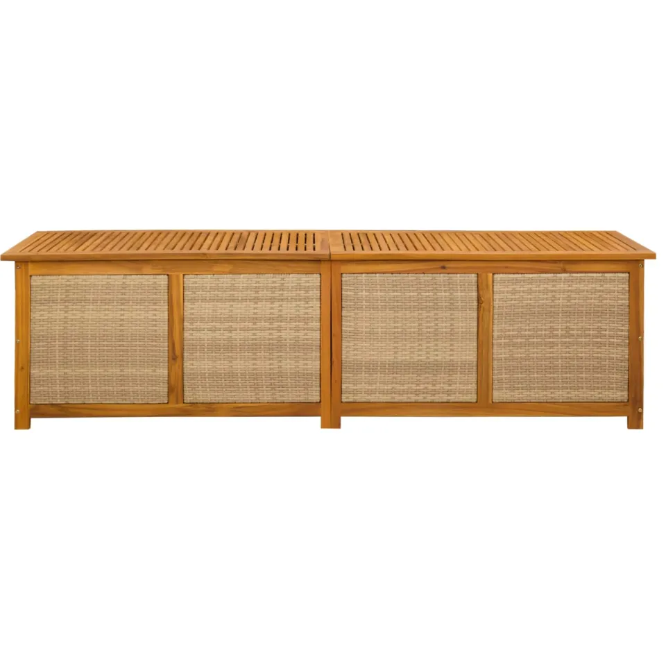 vidaXL Tuinopslagdoos 185 L Massief Acaciahout 200 x 50 x 56 cm Beige, foto 4