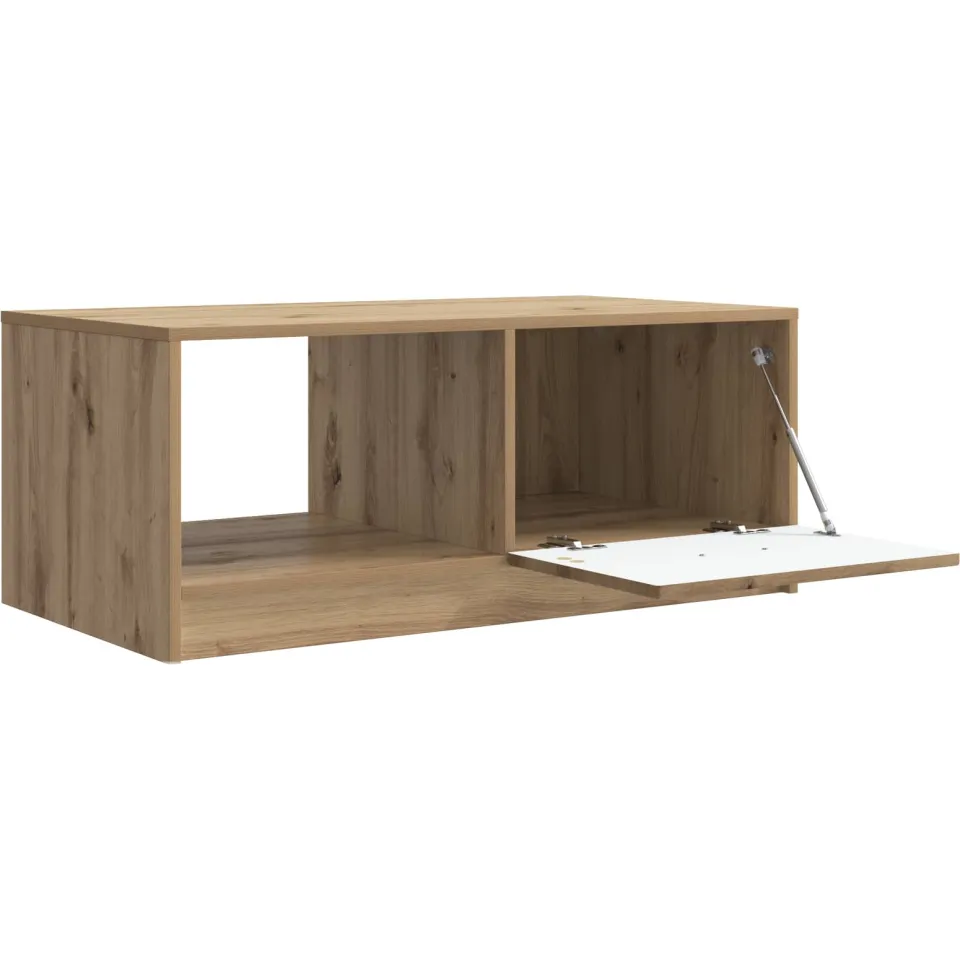 vidaXL Salontafel Artisanaal eiken 90 x 50 x 37 cm Bewerkt hout, foto 3