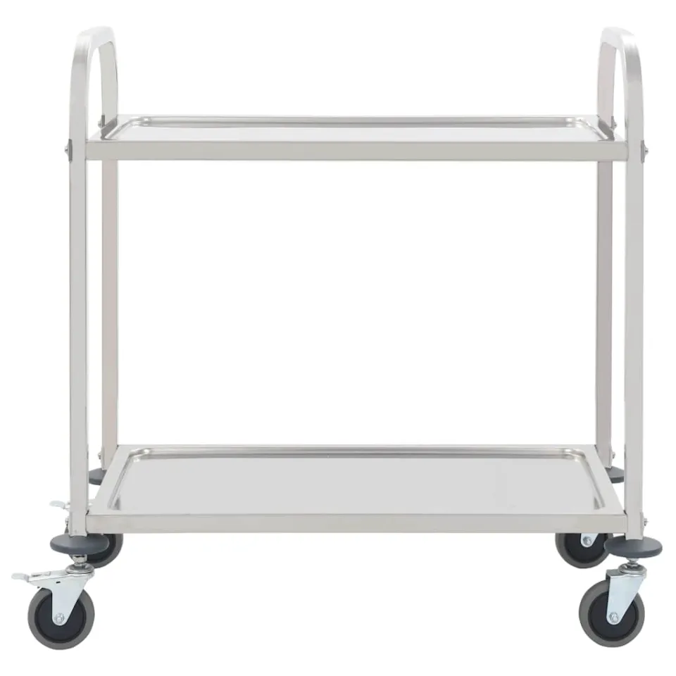vidaXL Keukentrolley 2-laags 95x45x83,5 cm roestvrij staal, foto 2