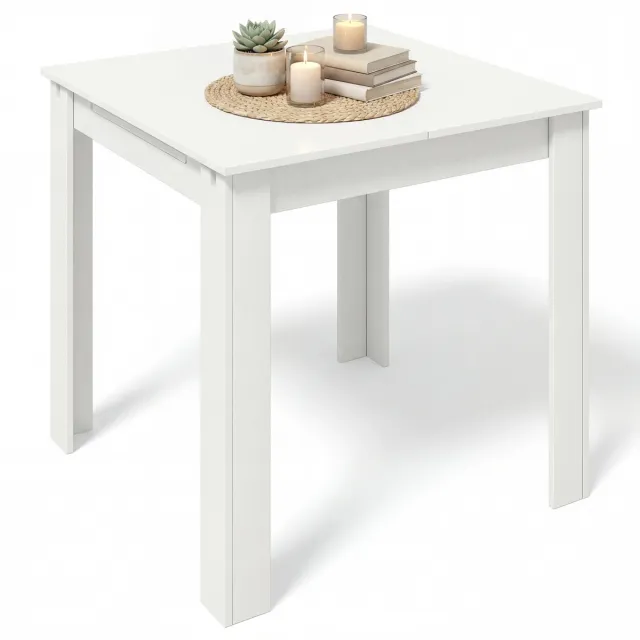 Vcm VCM Esstisch ausziehbar, Holz Küchentisch 80-120 cm, kompakter Speisetisch für Küche & Essbereich, Tisch Pesoli Weiß / Honig-Eiche