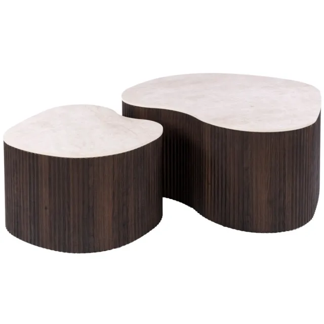 AnLi Style Salontafel Ceramo medio set/2 keramiek Taj Mahal Bruin