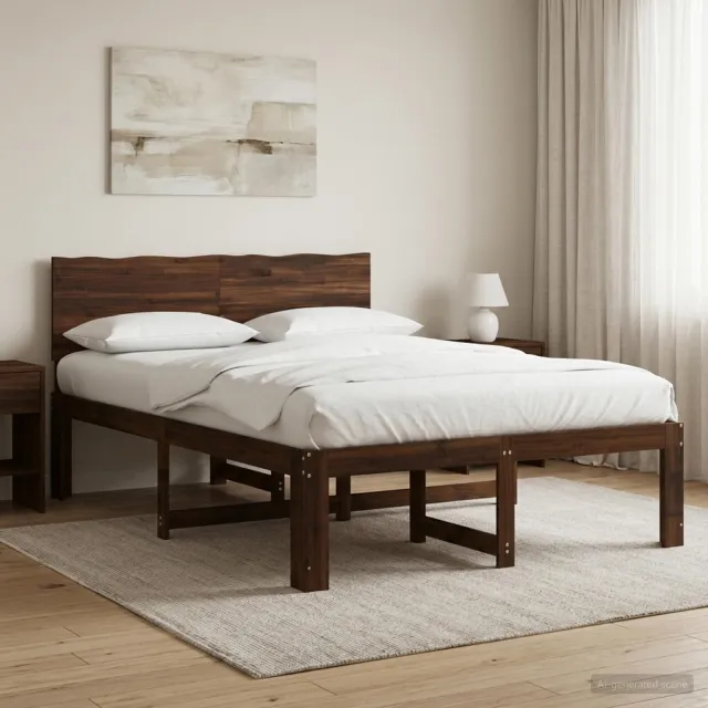 vidaXL Tweepersoonsbed met hoofdeinde ROSTOCK Donkerbruin 160 x 200 cm