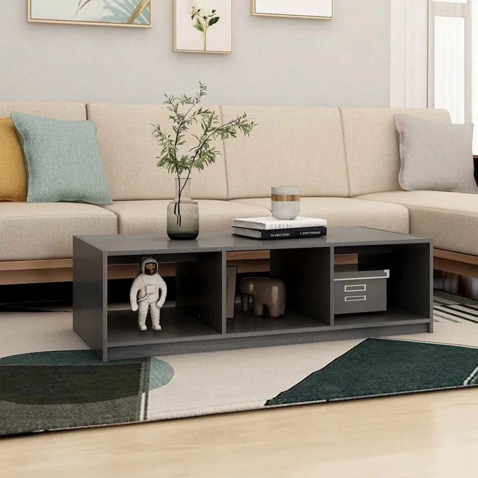 vidaXL Salontafel 110x50x34 cm massief grenenhout grijs, foto 3