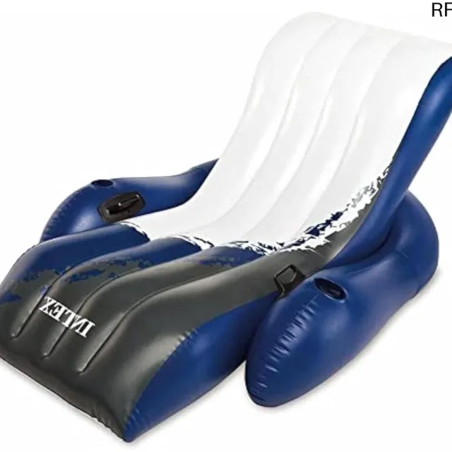 RFWR Zwevende Loungebank 180 x 135 cm - Luxe Ontspanning voor het Water Blauw