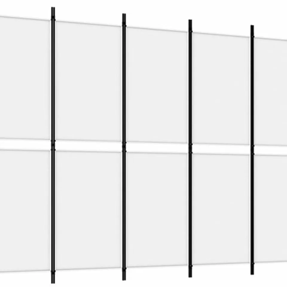 vidaXL Kamerscherm met 5 panelen 250x180 cm stof wit, foto 3