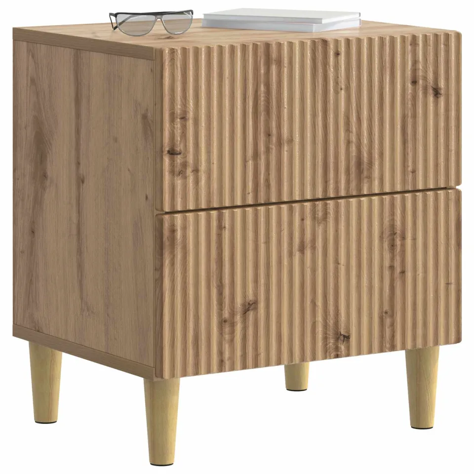 vidaXL Nachtkastje 2 st Artisanaal eiken 43 x 34,5 x 48 cm Bruin