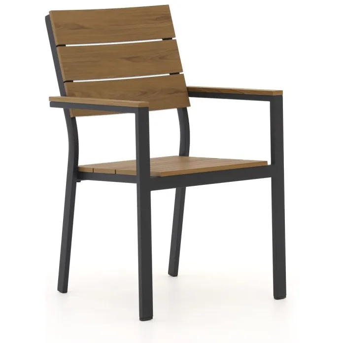 Bellagio tuinmeubelen Bellagio Fidenza 160cm dining tuinset 5-delig stapelbaar Grijs